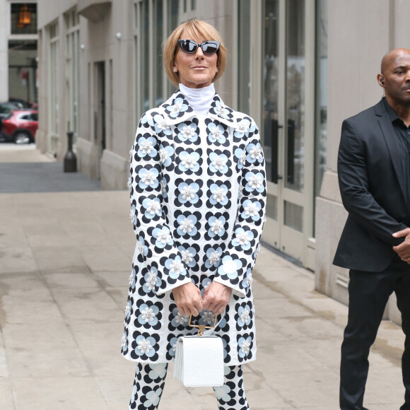 Céline Dion sort de son hôtel pour se rendre à son concert à Long Island dans l'État de New York, le 3 mars 2020