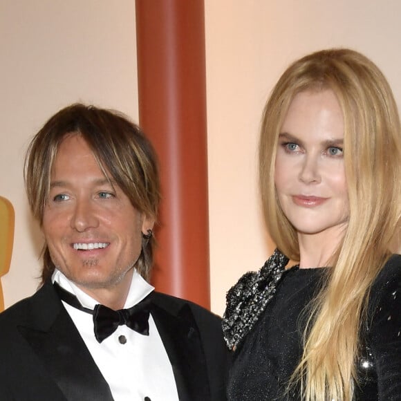 On pouvait voir l'actrice de 55 ans dans une tenue très sexy.
Keith Urban et sa femme Nicole Kidman - Photocall de la 95ème édition de la cérémonie des Oscars à Los Angeles. Le 12 mars 2023