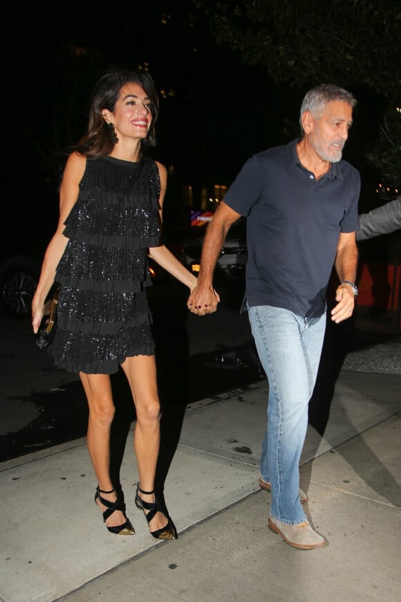 George et Amal Clooney ont dîné au restaurant "Locanda Verde" à New York le 22 septembre 2022.