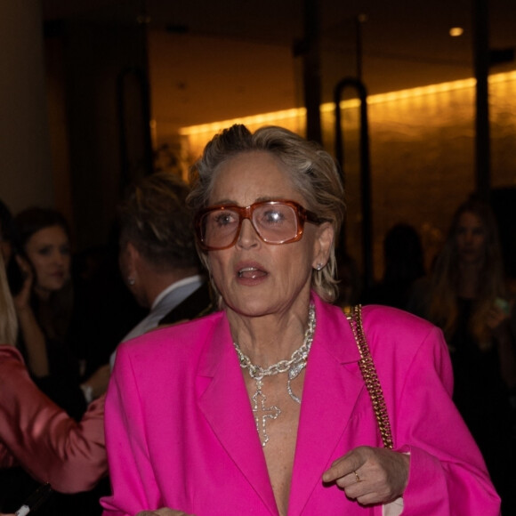 Sharon Stone - Les célébrités à la sortie de la soirée Clive Davis au Beverly Hilton de Beverly Hills le 4 février 2023.
