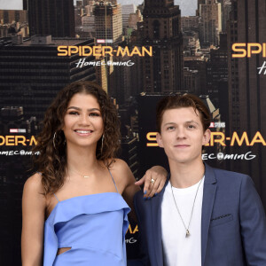 Les acteurs Zendaya et Tom Holland lors du photocall du film "Spiderman: Homecoming" à Madrid, Espagne, le 14 juin 2017. 