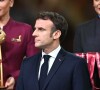 Le président Emmanuel Macron lors de la finale " Argentine - France " de la Coupe du Monde 2022 au Qatar (FIFA World Cup Qatar 2022) le 18 Decembre 2022. © Philippe Perusseau / Bestimage 