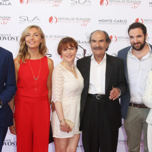 Loup-Denis Elion, Amélie Etasse, Anne-Élisabeth Blateau, Gérard Hernandez, David Mora et Marion Game lors de l'ouverture de la 57ème édition du Festival de la Télévision de Monte-Carlo le 16 juin 2017. © Denis Guignebourg / Bestimage 