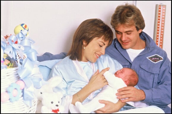 Nicole Calfan et François Valéry à la naissance de leur fils Jérémy