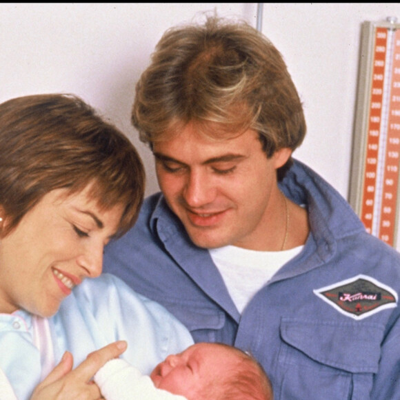 Nicole Calfan et François Valéry à la naissance de leur fils Jérémy
