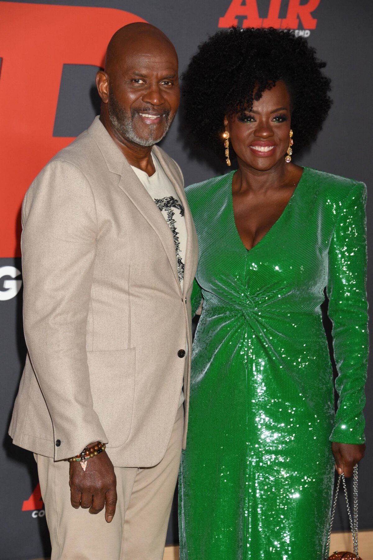 Photo : Julius Tennon et Viola Davis - Première du film "AIR" à Los