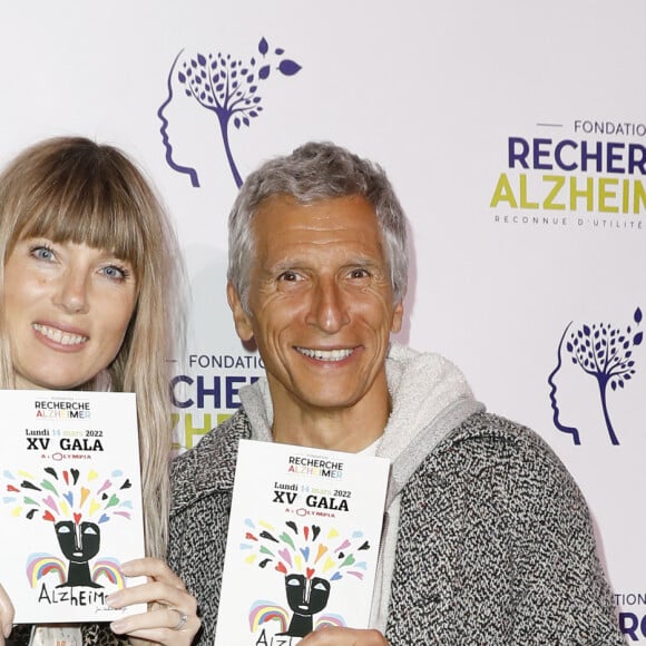 Nagui et sa femme Mélanie Page - Photocall du XVème gala pour la Fondation Recherche Alzheimer à l'Olympia à Paris le 14 mars 2022. © Photo Marc Ausset-Lacroix/Bestimage