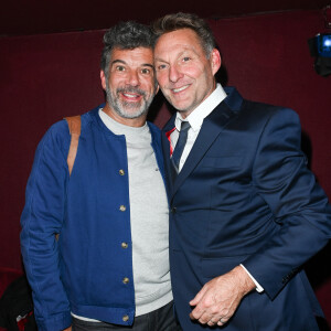 Semi-exclusif - Stéphane Plaza et Larsène, le gentleman magicien-mentaliste - Générale du spectacle de "Larsène" au théâtre de la Gaîté-Montparnasse à Paris le 3 avril 2023. © Coadic Guirec/Bestimage