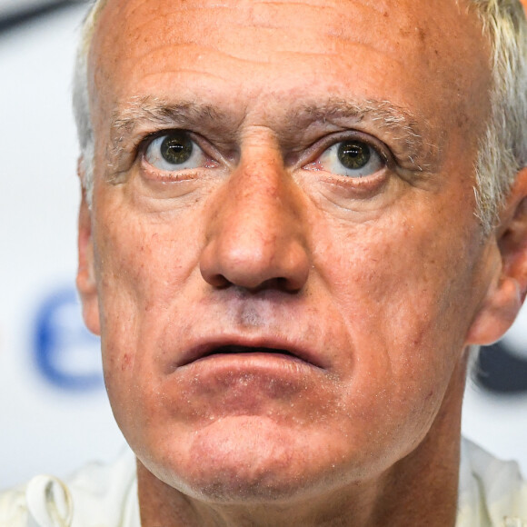 Didier Deschamps lors de la conférence de presse de l'équipe de France avant le match de qualification l'UEFA Euro 2024 au Stade de France à Saint-Denis près de Paris, France, le 23 mars 2023. © Matthieu Mirville/Zuma Press/Bestimage