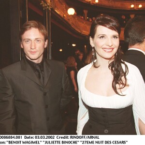 Benoît Magimel et Juliette Binoche lors des César 2002