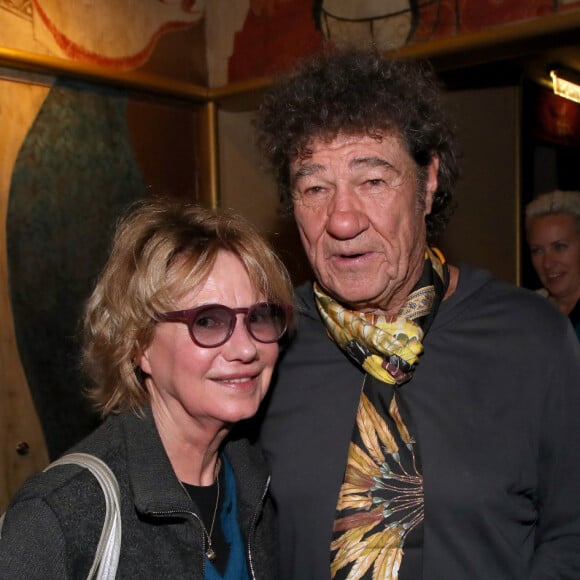 Exclusif - Miou Miou et Robert Charlebois (ils ont joué ensemble dans un western) - Célébrités au Cocktail après le Concert de Robert Charlebois, " Robert en CharleboisScope " au Grand Rex à Paris France, le 1er Avril 2023. © Bertrand Rindoff / Bestimage