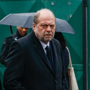 L'avocat Eric Dupond-Moretti, ministre de la Justice - Arrivées aux obsèques de l'avocat Hervé Temime au cimetière du Montparnasse à Paris, France, le 14 avril 2023. © Clovis-Jacovides/Bestimage