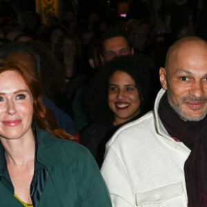 Audrey Fleurot et son compagnon Djibril Glissant - Inauguration de la statue de cire de "Audrey Fleurot" au musée Grévin à Paris le 16 mars 2023. © Coadic Guirec/Bestimage