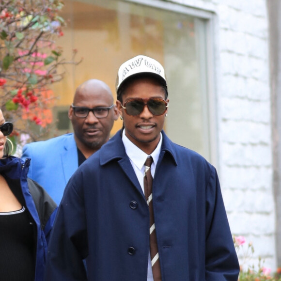 Exclusif - Rihanna, enceinte, et son compagnon ASAP Rocky vont faire du shopping chez "Kitson Kids" à Los Angeles, le 12 avril 2023. 