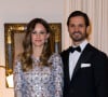 Leur fils aîné Alexander est né en 2016.
Le prince Carl Philip et la princesse Sofia lors d'un dîner à la résidence du gouverneur dans le cadre de la visite provinciale du couple royal suédois à Varmland le 25 octobre 2022. 