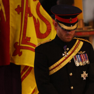 Le prince Harry, duc de Sussex - Veillée des petits-enfants de la reine Elizabeth II au Westminster Hall à Londres, Royaume Uni, le 17 septembre 2022. 