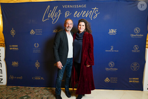 Exclusif - Emmanuelle Galabru, Christian Cartier - Vernissage de l'exposition "Ephemere", sculptures et toiles de de l'artiste Kyo par Lilly O Events à l'hôtel Intercontinental Paris le Grand Paris le 21 avril 2023. © Anne-Sophie Guebey via Bestimage