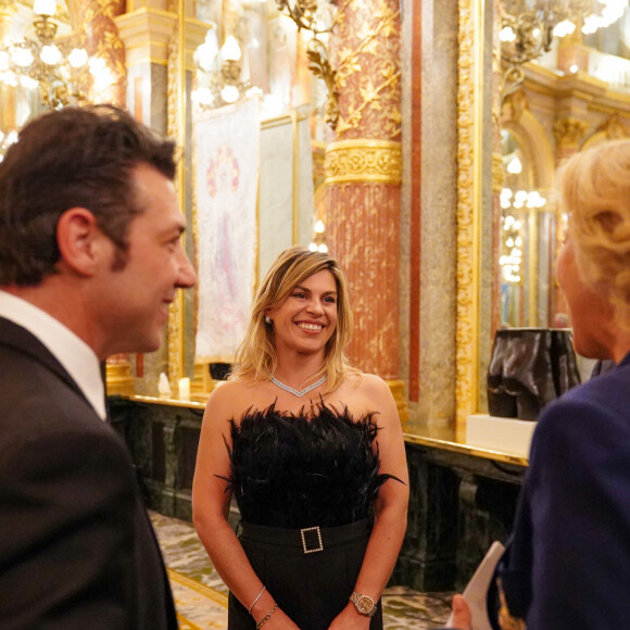 Exclusif - Byron et sa femme Lilly Kelleher - Vernissage de l'exposition "Ephemere", sculptures et toiles de de l'artiste Kyo par Lilly O Events à l'hôtel Intercontinental Paris le Grand Paris le 21 avril 2023. © Anne-Sophie Guebey via Bestimage