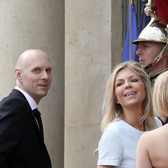 Laurence Auzière-Jourdan, sa fille Emma et son compagnon Matthieu Gasser - Arrivées des personnalités - Cérémonie d'investiture du Président de la République à Paris le 7 mai 2022 © Stephane Lemouton / Bestimage