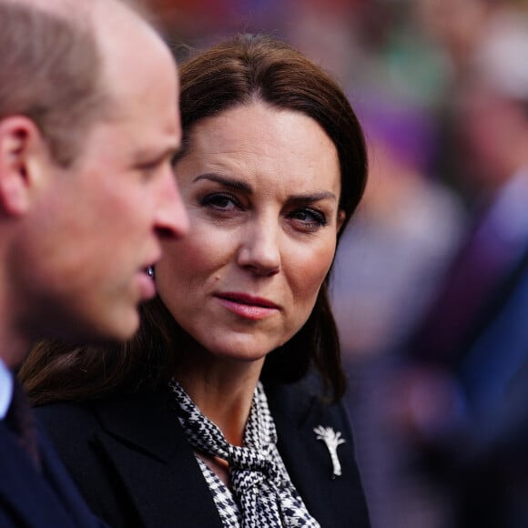 Le prince William de Galles et Kate Catherine Middleton, princesse de Galles, en visite au Mémorial de Aberfan. Le 28 avril 2023 