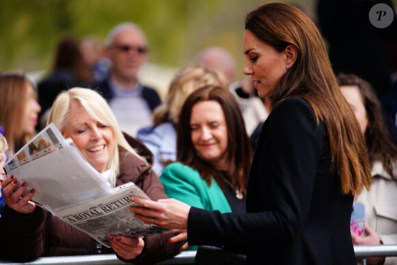 Kate Catherine Middleton, princesse de Galles, en visite au Mémorial de Aberfan. Le 28 avril 2023 