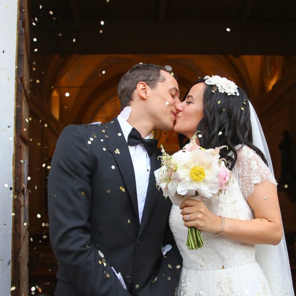 Exclusif - Mariage religieux en l'église de Villanova d'Alizée et Grégoire Lyonnet - Villanova le 18 juin 2016 © Olivier Huitel - Olivier Sanchez / Bestimage - Crystal