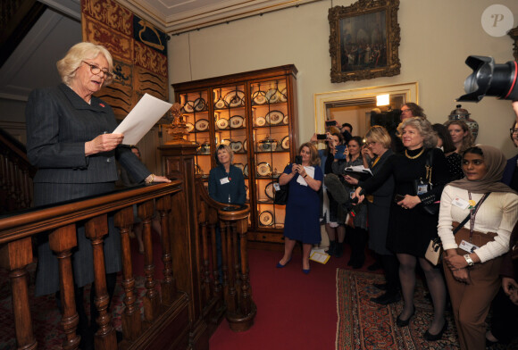 Camilla Parker Bowles, duchesse de Cornouailles, à la réception marquant le début de la conférence annuelle Femmes du monde (Women of the World - WOW) à la Clarence House à Londres le 7 mars 2019 
