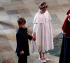 Le prince William, prince de Galles, et Catherine (Kate) Middleton, princesse de Galles, Le prince Louis de Galles et La princesse Charlotte de Galles - Les invités à la cérémonie de couronnement du roi d'Angleterre à l'abbaye de Westminster de Londres.