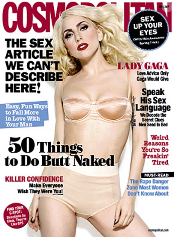 Lady Gaga en couverture du Comopolitan US, avril 2010 !