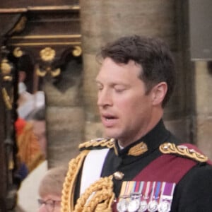 Le prince George de Galles, Lord Oliver Cholmondley, Nicholas Barclay, Ralph Tollemache - Les invités à la cérémonie de couronnement du roi d'Angleterre à l'abbaye de Westminster de Londres, Royaume Uni, le 6 mai 2023.