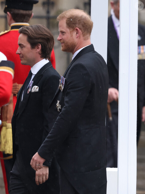 Les invités à la cérémonie de couronnement du roi d'Angleterre à l'abbaye de Westminster de Londres Edoardo Mapelli Mozzi, Le prince Harry, duc de Sussex lors de la cérémonie de couronnement du roi d'Angleterre à Londres, Royaume Uni, le 6 mai 2023.