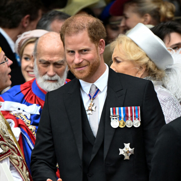 Sortie de la cérémonie de couronnement du roi d'Angleterre à l'abbaye de Westminster de Londres Le prince Harry, duc de Sussex - Sortie de la cérémonie de couronnement du roi d'Angleterre à l'abbaye de Westminster de Londres, Royaume Uni, le 6 mai 2023.
