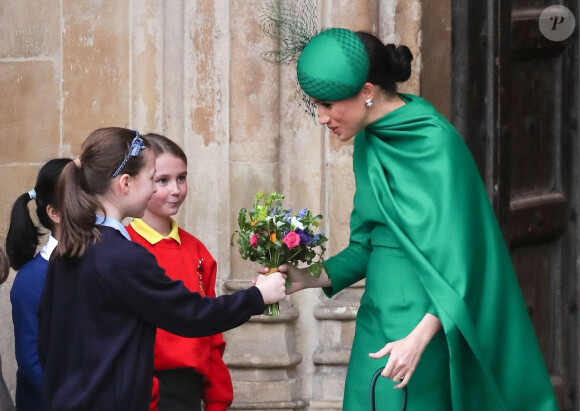 Mais il n'en est naturellement rien.
Meghan Markle, duchesse de Sussex - La famille royale d'Angleterre à la sortie de la cérémonie du Commonwealth en l'abbaye de Westminster à Londres, le 9 mars 2020.