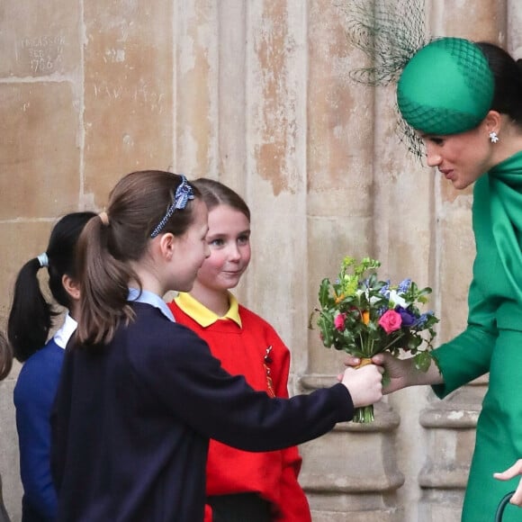 Mais il n'en est naturellement rien.
Meghan Markle, duchesse de Sussex - La famille royale d'Angleterre à la sortie de la cérémonie du Commonwealth en l'abbaye de Westminster à Londres, le 9 mars 2020.