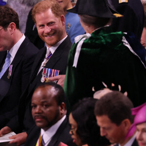 Cérémonie de couronnement du roi d'Angleterre à l'abbaye de Westminster de Londres Le prince Harry, duc de Sussex et La princesse Anne lors de la cérémonie de couronnement du roi d'Angleterre à Londres, Royaume Uni, le 6 mai 2023.