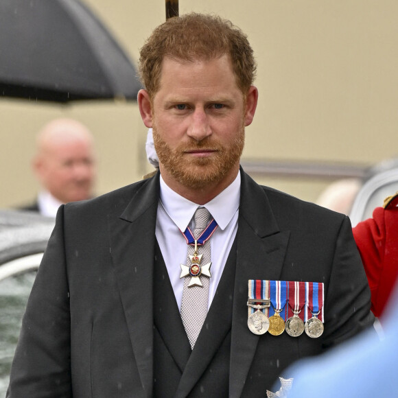 Les invités à la cérémonie de couronnement du roi d'Angleterre à l'abbaye de Westminster de Londres Le prince Harry, duc de Sussex - Les invités arrivent à la cérémonie de couronnement du roi d'Angleterre à l'abbaye de Westminster de Londres, Royaume Uni, le 6 mai 2023.