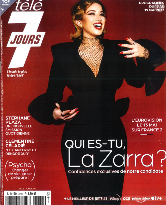 La Zarra fait la couverture du nouveau numéro de "Télé 7 jours", paru le 8 mai 2023