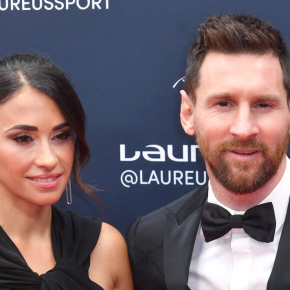 Lionel Messi et sa femme Antonella Roccuzzo - Red Carpet de la cérémonie " 2023 Laureus World Sports Awards" à Paris le 8 mai 2023 . Veeren/Bestimage