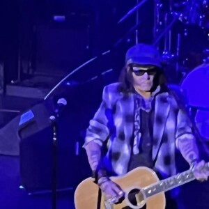 Johnny Depp et Jeff Beck en concert sur la scène du théâtre "Count Basie" dans le New Jersey, le 11 octobre 2022. 