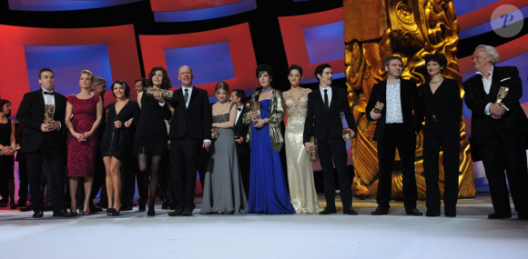 Les lauréats et les remettants lors de la 35e cérémonie des César le 27 février 2010