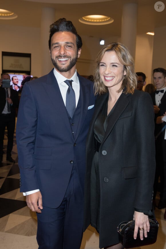 Maxim Nucci et sa compagne Isabelle Ithurburu (enceinte) - Arrivées lors de la 43ème cérémonie des Cesar à la salle Pleyel à Paris, le 2 mars 2018. © Dominique Jacovides - Olivier Borde / Bestimage 