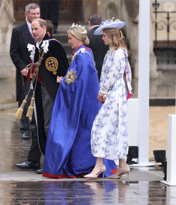 Le prince Edward, duc d'Edimbourg, Sophie, duchesse d'Edimbourg, Lady Louise Windsor lors de la cérémonie de couronnement du roi d'Angleterre à Londres, Royaume Uni, le 6 mai 2023. 