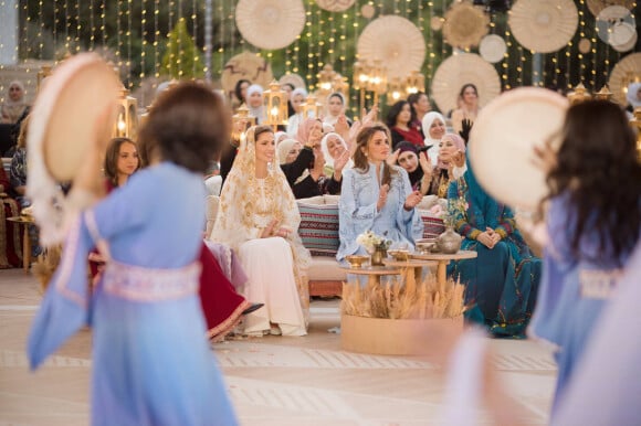 Dîner de pré-mariage du prince Hussein de Jordanie et de Rajwa al Saif, au palais royal à Amman (Jordanie), le 22 mai 2023. Le mariage du fils aîné du roi Abdallah II et de la reine Rania de Jordanie avec Rajwa al Saif, sera célébré le 1er juin 2023. 