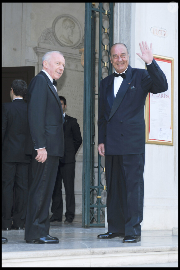 François Pinault et Jacques Chirac au mariage de Salma Hayek et François Henri Pinault
