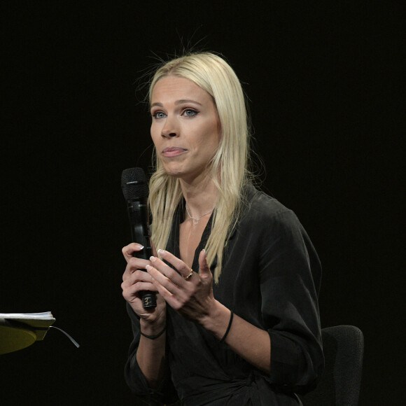 Marion Rousse, directrice du Tour de France Féminin - Présentation de la 109ème édition du Tour de France 2022 au Palais des Congrès à Paris, France, le 14 octobre 2021. Les tracés des éditions 2022 des Tour de France féminin et masculin ont été dévoilés.