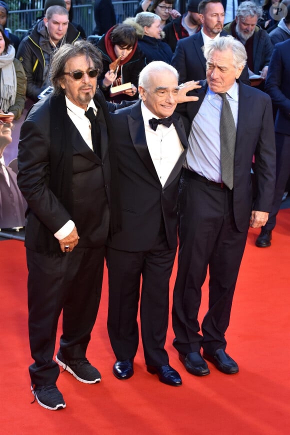 Al Pacino, Martin Scorsese, Robert De Niro à la première du film "The Irishman" lors de la clôture du 63ème Festival International du Film de Londres (BFI), le 13 octobre 2019. 