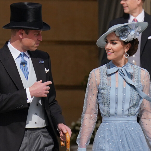 Le prince William, prince de Galles, et Catherine (Kate) Middleton, princesse de Galles, lors d'une Garden Party au palais de Buckingham à Londres, Royaume Uni, le 9 mai 2023, pour célébrer le couronnement du roi et de la reine d'Angleterre. 