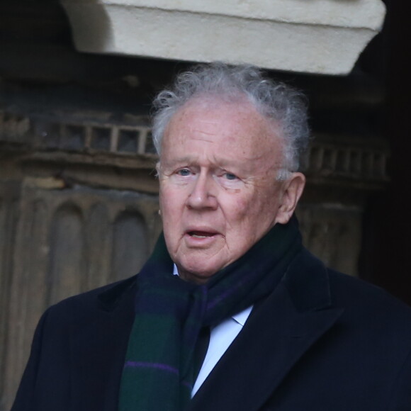 Philippe Bouvard - Sorties de la cérémonie religieuse à la mémoire de Jacques Chancel, en l'église Saint-Germain-des-Prés, à Paris, le 6 janvier 2015.