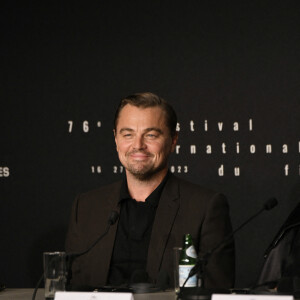 Leonardo Dicaprio à la conférence de presse du film Killers Of The Flower Moon" lors du 76ème Festival International du Film de Cannes le 21 mai 2023. © Pool / Bestimage 