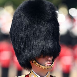 Le prince William, prince de Galles, procède à la revue des Welsh Guards avant le défilé Trooping the Color prévu le 17 juin. Londres, le 10 juin 2023. La revue du colonel est l'évaluation finale du défilé avant qu'il ne se présente devant Sa Majesté le Roi. c'est aux Welsh Guards que revient l'honneur de porter le drapeau, et le Prince de Galles dirigera la revue pour la première fois en tant que colonel du régiment. 